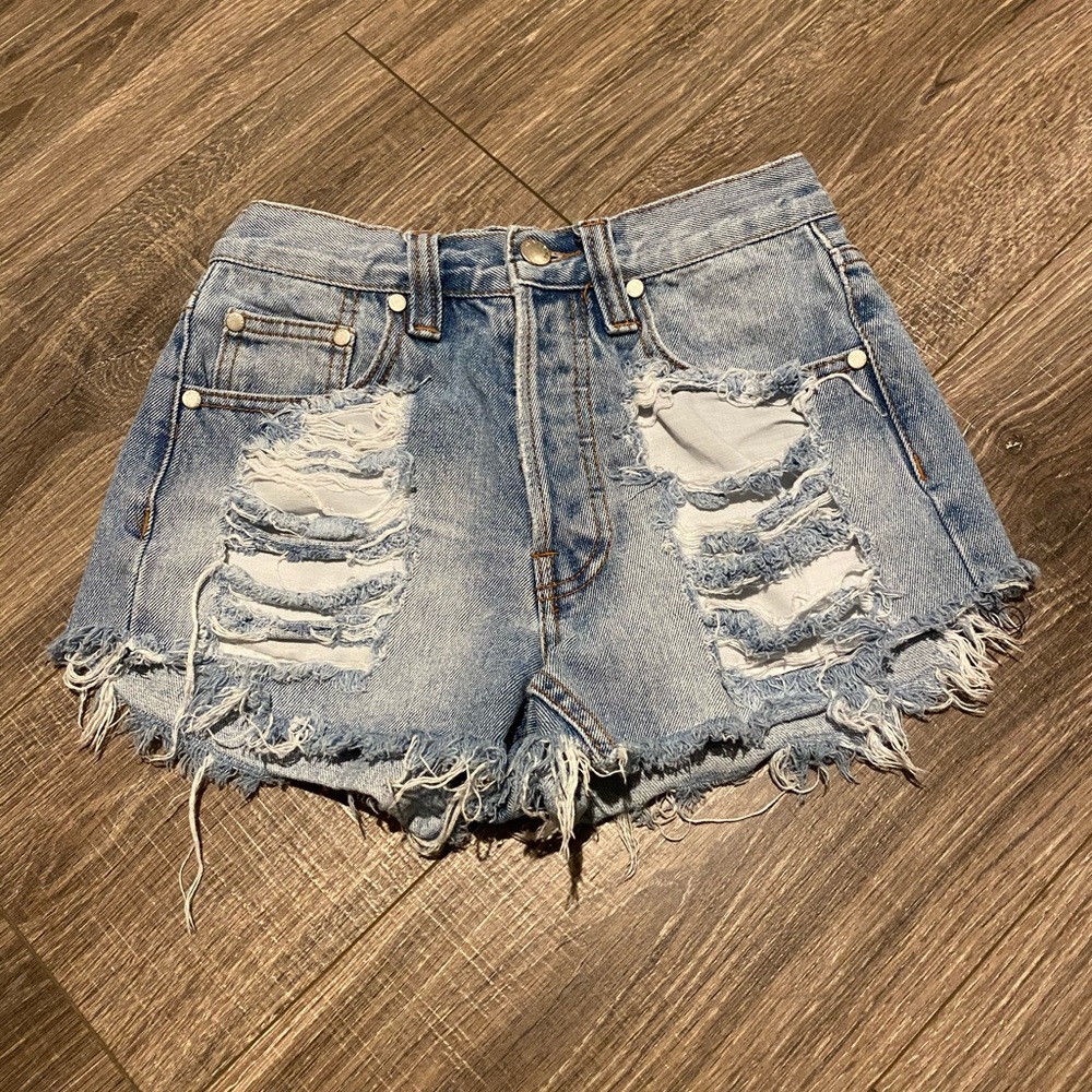 Mink pink jean shorts